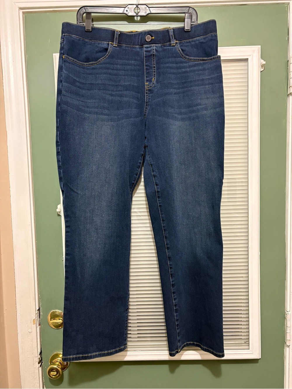 Betabrand Yoga Jeans Womens X-Large Petite Blue Denim Stretch Pants
